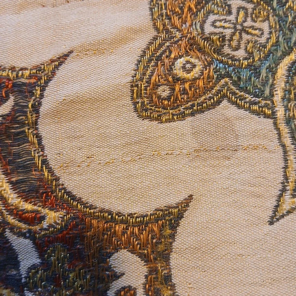 Vtg Spanish Moorish Wall Hanging/Throw/Tablecloth Silk‎ Tapestry  56